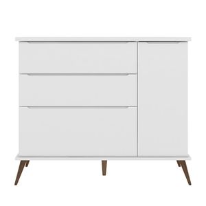 Cômoda Infantil Com 1 Portas E 3 Gavetas Melinda Cor Branco Phoenix Baby