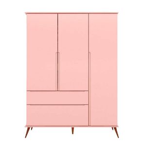 Guarda Roupa Infantil Com 3 Portas E 2 Gavetas Melinda Cor Rosê Phoenix Baby