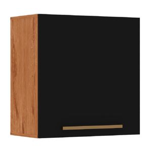 Armário Aéreo De Cozinha 1 Porta 0,59m Favorita Natura / Preto Preto