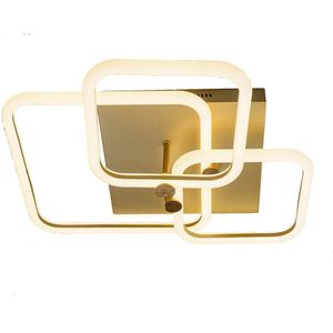 Plafon Llum Space Square Triple Led 49w 3000k Luz Amarela Bivolt 3000k Luz Quente