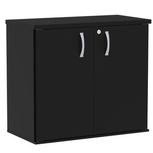 Armário Baixo Pe25 Pandin 80 Cm (Largura) Em Mdp Liso Preto Com Duas Portas