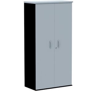 Armário Alto Pe25 Pandin 79,20 Cm (Largura) Em Mdp Liso Cinza E Preto Com Duas Portas