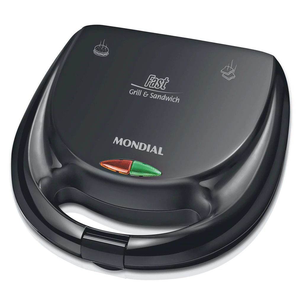 Sanduicheira Fast Grill E Sandwich Mondial S-12 Com 750w De Potência Preto 110v