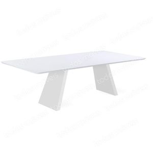 Mesa De Jantar Nirvana Livia 220 Cm Retangular Borda Arredondada Madeira Off White
