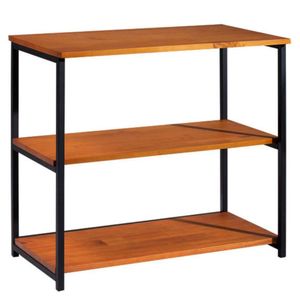 Cômoda Ohio Industrial Daf Móveis 80 Cm (Largura) Madeira Maciça Mel Base Base Aço Carbono Preto