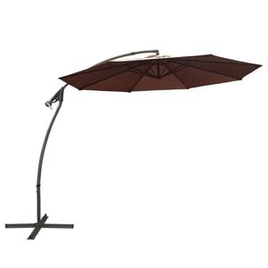 Ombrelone Lateral Saba Rivatti 300 Cm Em Alumínio Com Base Com Capa Em Poliéster Café