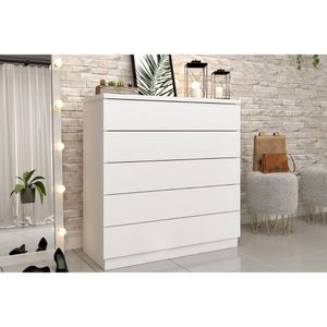 Cômoda Solteiro Premium C/ 5 Gavetas Neve - Tcil Móveis