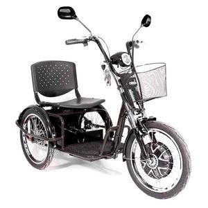 Triciclo Elétrico - Village Pam - Cesta - 800W - Preto - Plug And Move