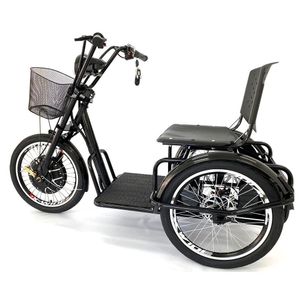 Triciclo Elétrico Fox 800W Freio-Disco E Ré Preto - Duos Bike