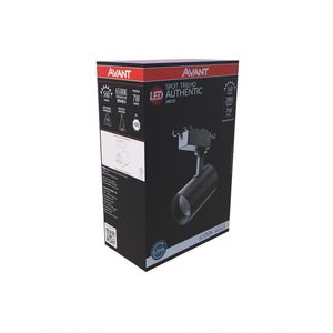 Spot Trilho Authentic Led 7w Preto 6500k Avant