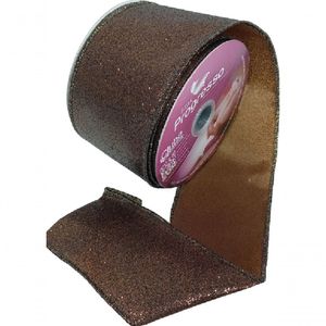 Fita Decorativa Marrom Com Brilho