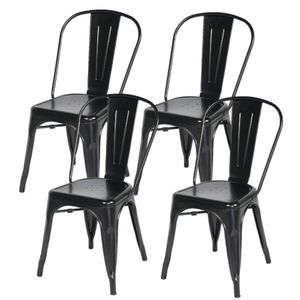 Kit - 4 X Cadeiras Iron Tolix - Preto - Semibrilho