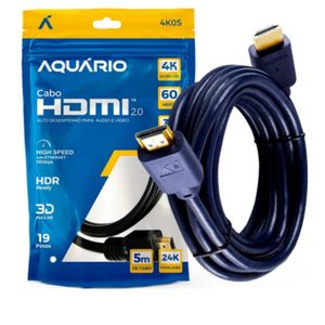 Cabo Hdmi Macho X Macho 4K Imagem Viva E Real 5M