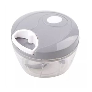 Mini Triturador Alho Manual Processador Picador Fatiador Legumes Cinza
