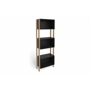 Estante Livreiro De Escritório Rt3093 C/ 3 Nichos Rustico/preto - Movelbento