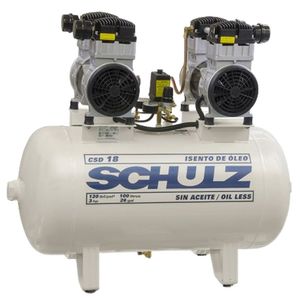 Compressor Schulz Csd 18 100 Litros 120 Libras 2 Motores 1.5 Cv 220v Monofásico Isento De óleo