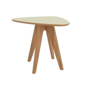 Mesa De Canto Orgânica 65Cm Nature Dalla Costa Off White/Freijó