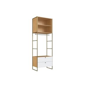 Cubo De Quarto Estante Infinity 2 Nichos E 2 Gavetas Savana/branco - Genialflex