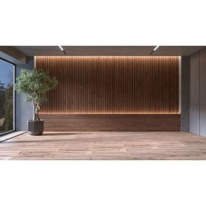 Kit Painel Ripado Mdf 4 Placas 5X1,5X250Cm (0,5M²) Casablanca Carvalho York