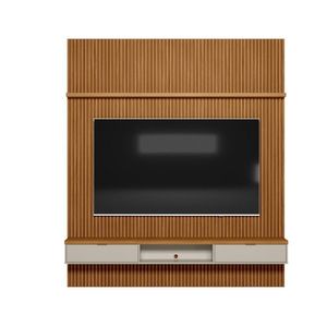 Painel Ripado Modular 1 Nicho 1 Prateleira Linea Brasil Nature/Off White