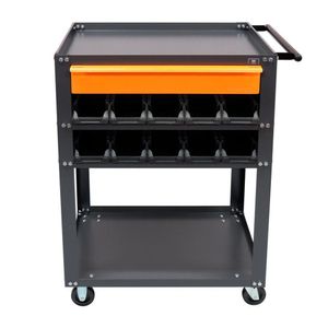 Carro Para Ferramentas Com Gavetas Plásticas Cinza E Laranja E Preto 120kg Presto