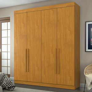 Guarda Roupa Casal 4 Portas 3 Gavetas Roma Cinamomo