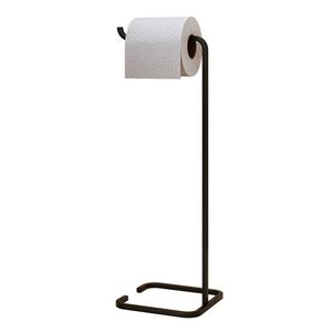 Porta Papel Higiênico De Chão Luxe Em Aço D09 Preto - Mpozenato