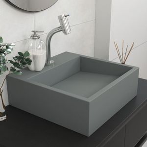 Cuba Para Banheiro Com Apoio Para Torneira Fundo Oculto Jade Newstone Venturi Chumbo Fosco