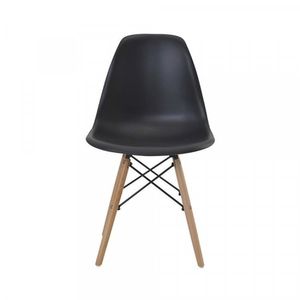 Conjunto 6 Cadeiras Eiffel Pp Base Madeira Preto