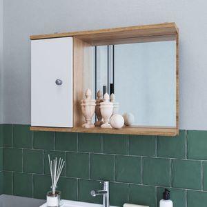 Armário Para Banheiro Com 1 Porta Lva05 Versato Nova Móbile Mel/Branco