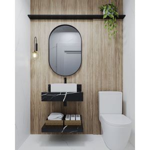 Bancada Em Porcelanato 60Cm Sem Cuba Darabas Agardi Preto
