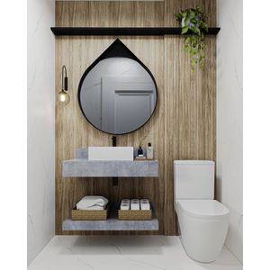 Bancada Em Porcelanato 80Cm Sem Cuba Darabas Agardi Grafite