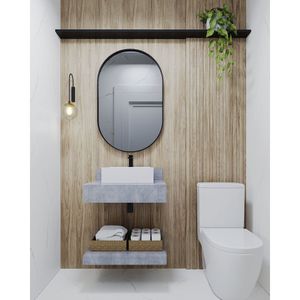 Bancada Em Porcelanato 60Cm Sem Cuba Darabas Agardi Grafite