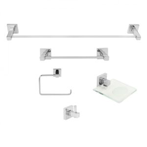 Kit Acessórios Para Banheiro 5 Peças Inox Square Ducon Metais Comado