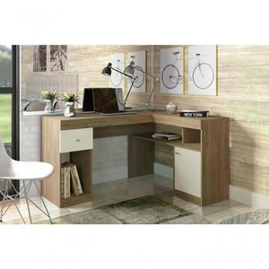 Mesa Para Computador Nilo Buriti/off White Buriti/off White