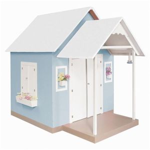 Casinha de Brinquedo com Telhado Branco e Azul Bebê