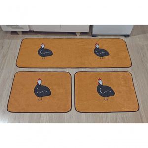Kit Tapete de Cozinha Premium Angola Caramelo Guga Tapetes