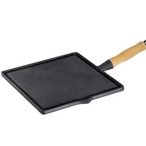 Bifeteira Chapa Quadrada Lisa Ferro Fundido 26x26Cm