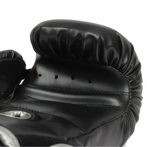 Luva Boxe Muay Thai Energy 14oz Preto/Prata MKS Combat