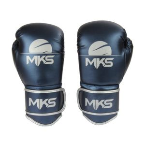 Luva Boxe Muay Thai Energy 18oz Azul Metalizada MKS Combat