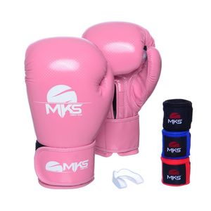 Kit Luva Boxe Atena com 3 Bandagens e Bucal 10 Oz Mks Combat