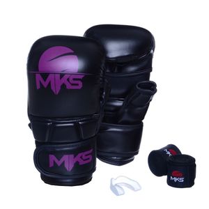 Kit Luva Boxe Sparring com Bandagem e Bucal G Mks Combat