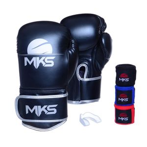 Kit Luva Boxe Energy com 3 Bandagem e Bucal 16 Oz Mks Combat