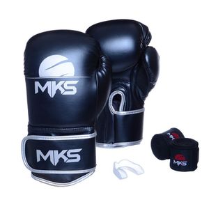 Kit Luva Boxe Energy com Bandagem e Bucal 16 Oz Mks Combat