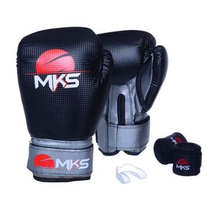 Kit Luva Boxe Prospect e Bucal Simples 16 Oz Mks Combat