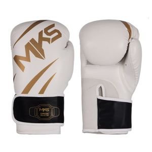 Luva de Boxe Mks Champions V3 Branco/dourada 10 Oz