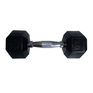 Halteres Sextavado Injetado Com Pegada Cromada 5,0kg