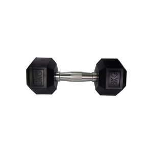 Halteres Sextavado Injetado com Pegada Cromada 8,0Kg