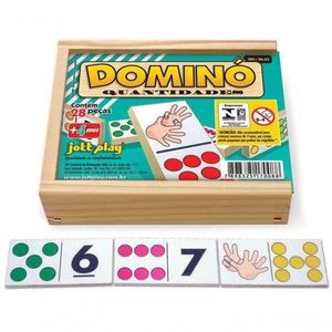 Brinquedo Educativo Dominó Quantidades 28 Peças Jottplay