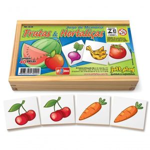 Brinquedo Educativo Jogo De Memória Frutas E Hortaliças 40 Peças - Jottplay